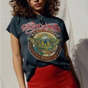 NWOT Daydreamer Aerosmith Air Force One Tour T-Shirt Vintage Black Relaxed Tee S